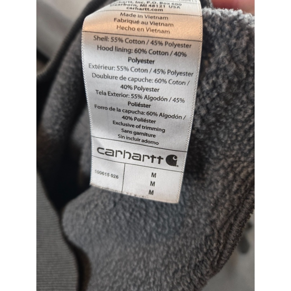 Carhartt‎ Rain Defender Hoodie Sweatshirt Mens M Gray Western Loose Fit 100615 - Picture 4 of 11